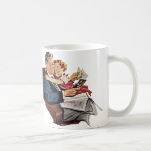 Vintage vader en dochter, Gelukkige Vaderdag! Koffiemok
