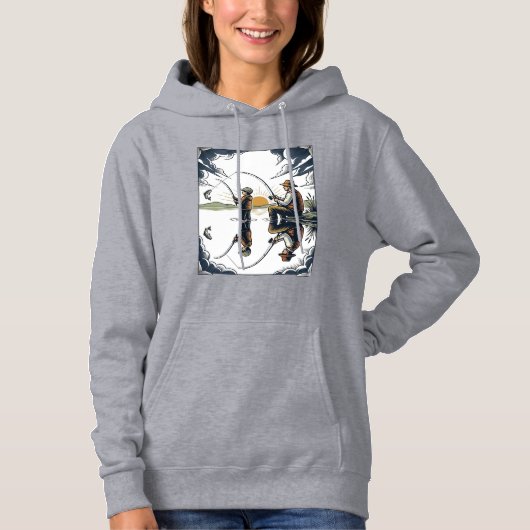 Vintage Vader en Kind Vissersgravure Shirt D (Voorkant)