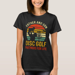 Vintage vader en zoon disc golf partners voor het t-shirt