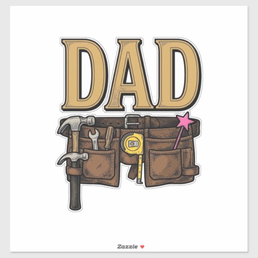 Vintage Vader Gereedschapsgordel Vaderdag Sticker (Vel)