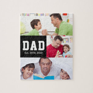 Vintage Vader Opgerichte Cadeau Tekst 3 Foto Legpuzzel