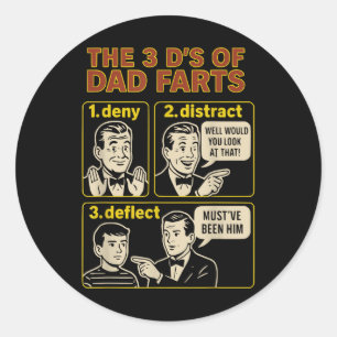 Vintage vader scheet grappige vaders dag winden hu ronde sticker
