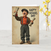 Vintage Vader Verjaardagskaart Kaart (Gele Bloem)