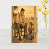 Vintage Vader Zoon Vaderdag Kaart (Gele Bloem)