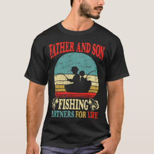 Vintage vader zoon vispartners voor het leven papa t-shirt