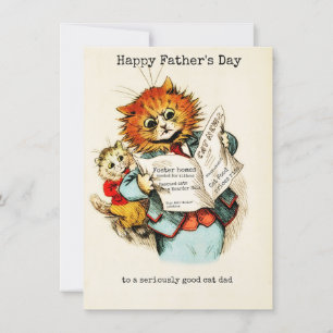 Vintage Vaderdag aan geweldige kattenvader vakanti Feestdagenkaart