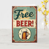 Vintage Vaderdag Bierkaart Kaart (Gele Bloem)