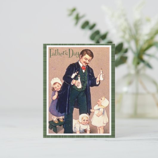 Vintage Vaderdag Briefkaart (Staand voorkant)