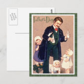 Vintage Vaderdag Briefkaart (Voorkant / Achterkant)