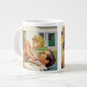 Vintage Vaderdag, Gelukkig gezin in de voorsteden Grote Koffiekop