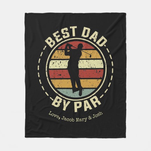 Vintage Vaderdag Golf Fleece Deken (Voorkant)