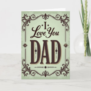 Vintage Vaderdag kaart "I Love You Dad"