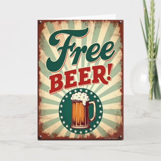 Vintage Vaderdag kaart voor bierliefhebbers (Voorkant)