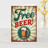 Vintage Vaderdag kaart voor bierliefhebbers (Gele Bloem)
