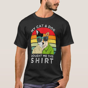 Vintage Vaderdag Mijn Kat En Hond Kochten Me Dit T-shirt