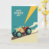 Vintage Vaderdag Racer Kaart (Gele Bloem)