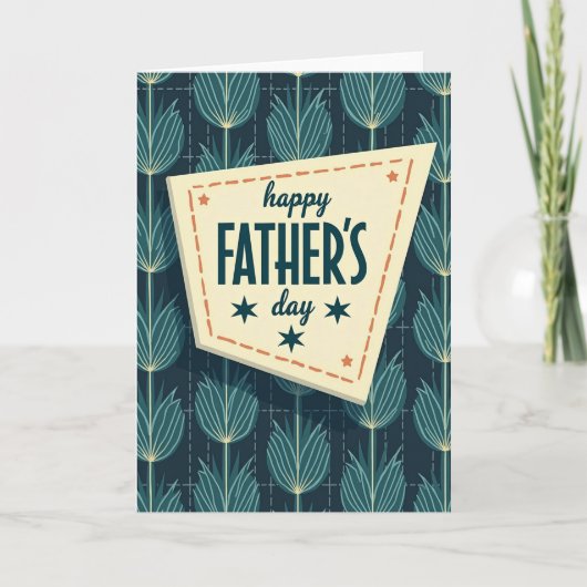 Vintage Vaderdag Spandoek Kaart (Voorkant)