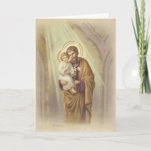 Vintage Vaderdag St. Joseph Kaart (Voorkant)