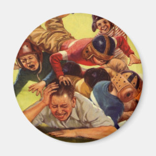 Vintage Vaderdag, Voetbal Kinderen en GezinsHond Magneet