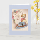 Vintage Vaderdag Wenskaart Kaart (Gele Bloem)