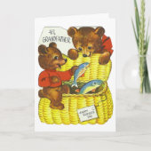 Vintage Vaderdagkaart voor Grootvader Beren Kaart (Voorkant)