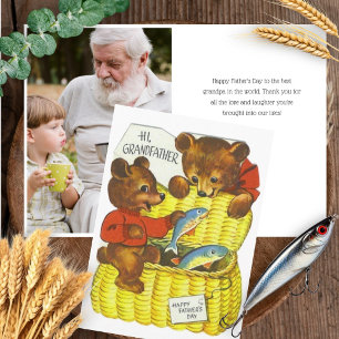 Vintage Vaderdagkaart voor Grootvader met foto Kaart