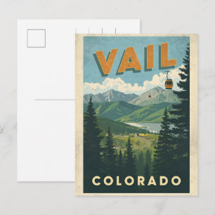 vintage Vail Colorado outdoor kabeltram souvenirs Briefkaart