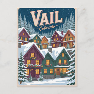 vintage Vail Colorado outdoor winter snow ski Briefkaart
