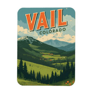 vintage Vail Colorado outdoor zomer souvenirs Magneet