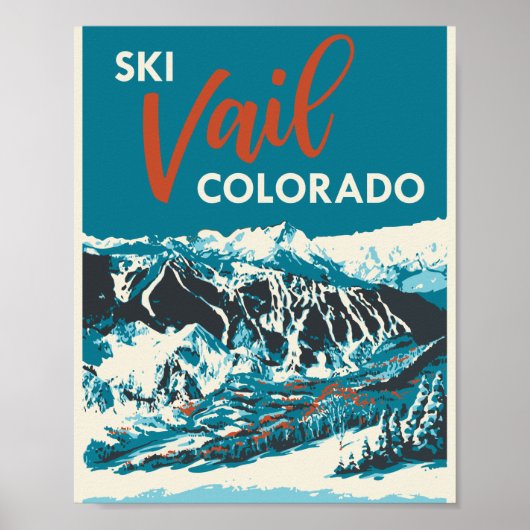 Vintage Vail Ski Poster (Voorkant)