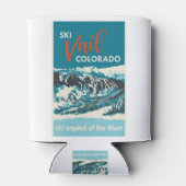 Vintage Vail Ski Poster Blikjeskoeler (Achterkant)