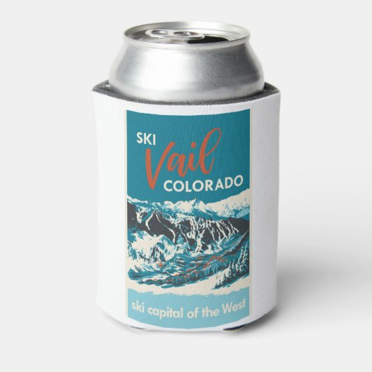 Vintage Vail Ski Poster Blikjeskoeler (Blikje Achterkant)