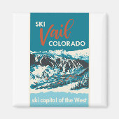 Vintage Vail Ski Poster Magneet (Voorkant)