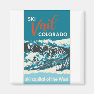 Vintage Vail Ski Poster Magneet