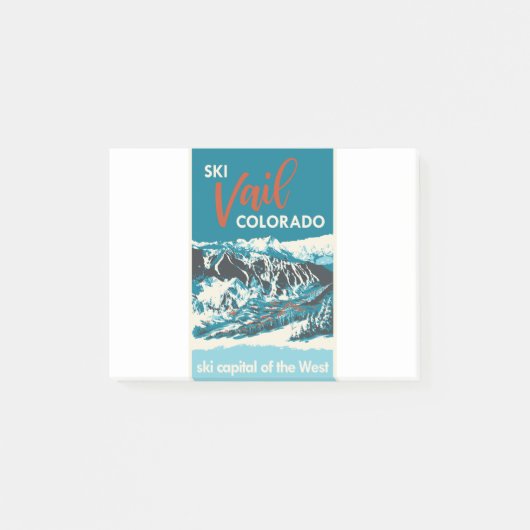 Vintage Vail Ski Poster Post-it® Notes (Voorkant)