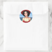 Vintage Vakantie Ronde Sticker (Tas)