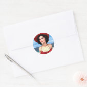 Vintage Vakantie Ronde Sticker (Envelop)