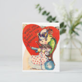 Vintage Valentijn Beer Feestdagenkaart (Staand voorkant)