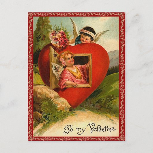 Vintage Valentijn Briefkaart (Voorkant)