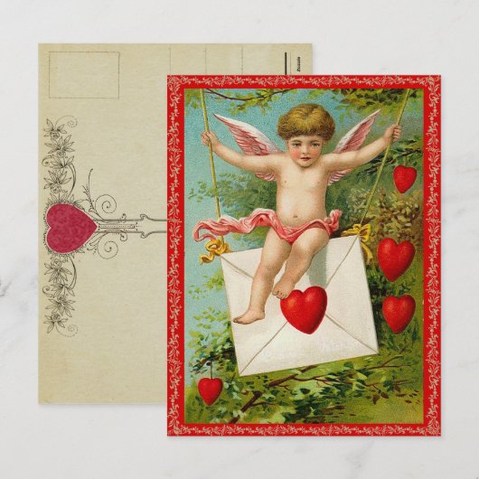 Vintage Valentijn Briefkaart (Voorkant / Achterkant)
