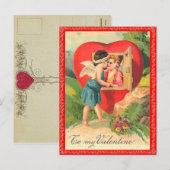 Vintage Valentijn Briefkaart (Voorkant / Achterkant)