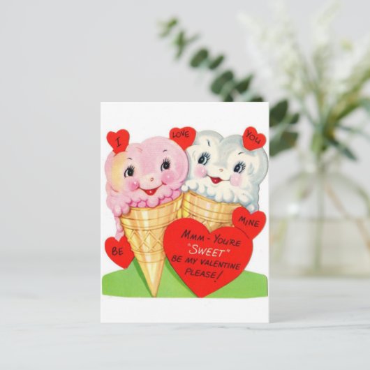 VINTAGE VALENTIJN - - BRIEFKAART (Staand voorkant)