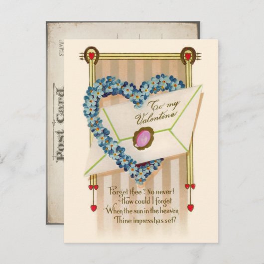 Vintage Valentijn Briefkaart (Voorkant / Achterkant)