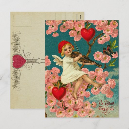 Vintage Valentijn Briefkaart (Voorkant / Achterkant)