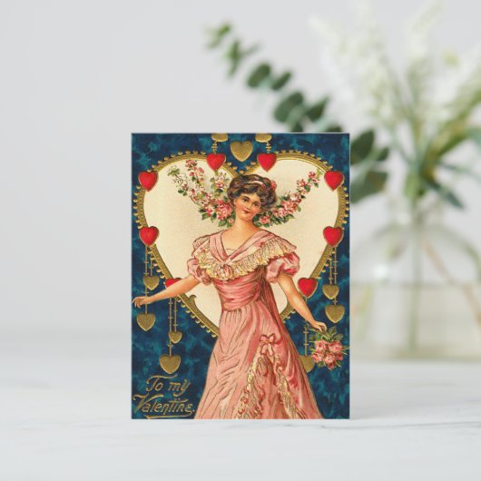 Vintage Valentijn Briefkaart (Staand voorkant)