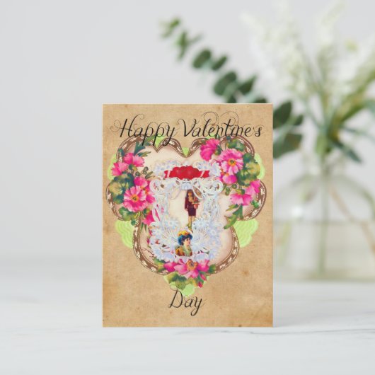 Vintage Valentijn Briefkaart (Staand voorkant)