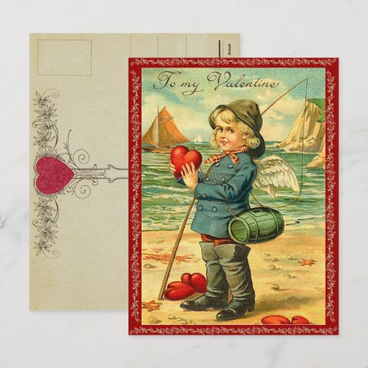 Vintage Valentijn Briefkaart (Voorkant / Achterkant)