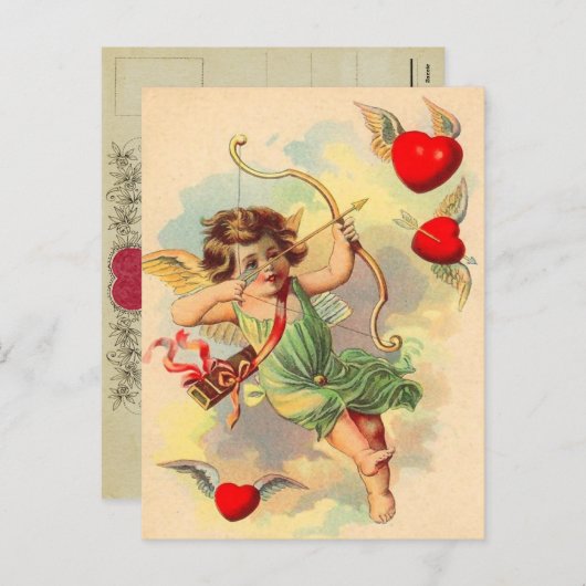 Vintage Valentijn Briefkaart (Voorkant / Achterkant)