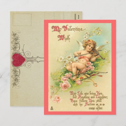 Vintage Valentijn Briefkaart (Voorkant / Achterkant)
