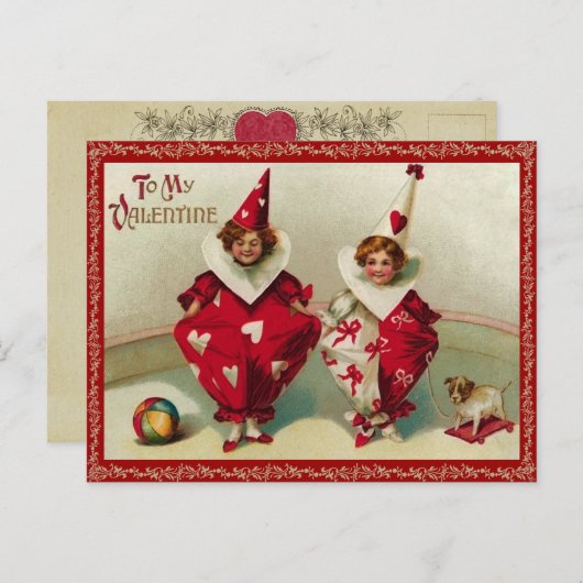 Vintage Valentijn Briefkaart (Voorkant / Achterkant)